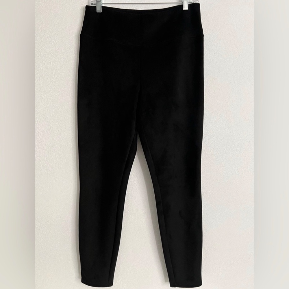 Soft‎ Surroundings Neutral Cozy Faux Suede Pull-On Minimalist Black Leggings S - Picture 3 of 10